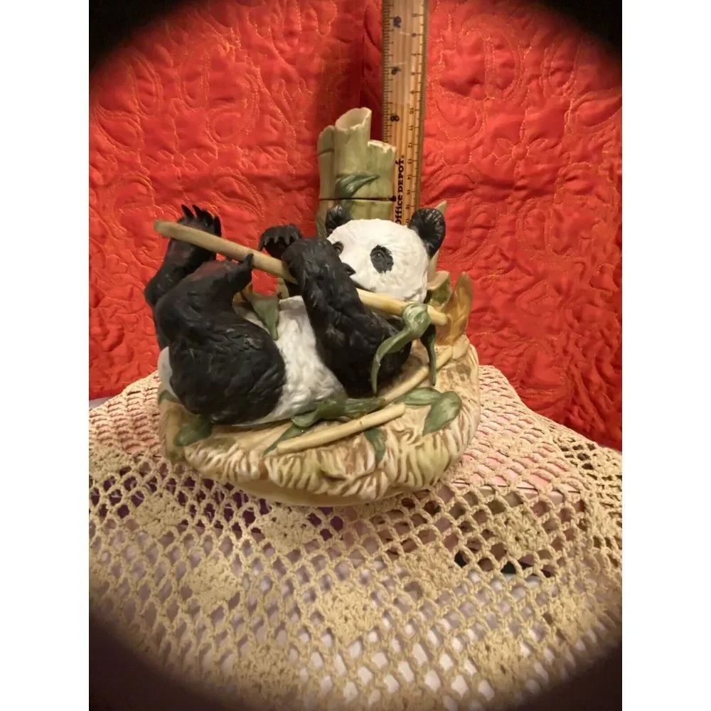 FAMOUS FIRSTS BABY PANDA PORCELAIN LIQUOR DECANTER - 8